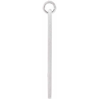 14K White Engravable Pierced Cross Bar Pendant