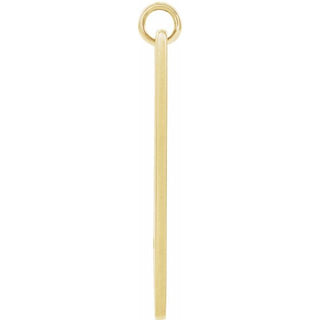 14K Yellow Engravable Pierced Cross Bar Pendant