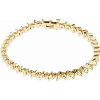 14K Yellow 1 1/2 CTW Natural Diamond Line 7 1/4" Bracelet