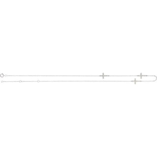 14K White 1/4 CTW Natural Diamond 3-Station Cross 16-18â Necklace