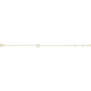 14K Yellow .06 CTW Natural Diamond Heart 6-7" Bracelet