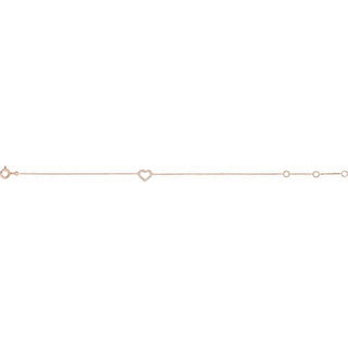14K Rose .06 CTW Natural Diamond Heart 6-7" Bracelet