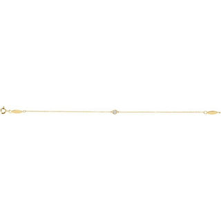 14K Yellow .08 CT Natural Diamond 7" Bracelet