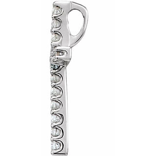 14K White .06 CTW Natural Diamond Petite Cross Pendant