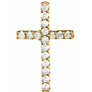 14K Yellow .06 CTW Natural Diamond Petite Cross Pendant