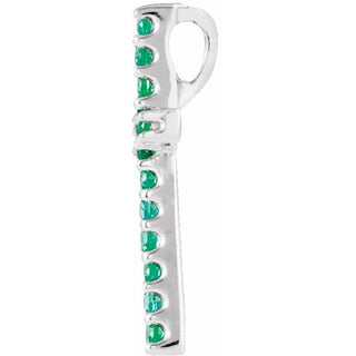 Platinum Natural Emerald Petite Cross Pendant