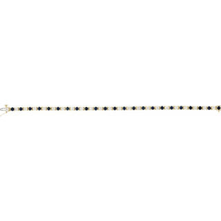 14K White Lab-Grown Blue Sapphire & 2 3/8 CTW Lab-Grown Diamond Line 7" Bracelet