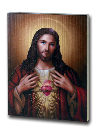 Sacred Heart Large Gold Embossed