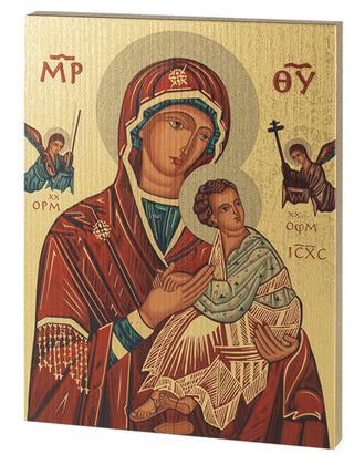 Our Lady Of Passion Large Gold Embossed Plaque