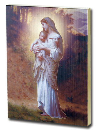 Divine Innocence Large Gold Embossed Wooden Plaque