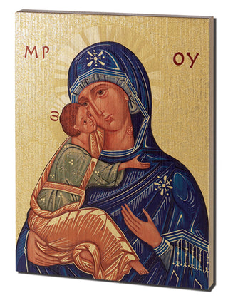 Large Gold Embossed Mother Of God Plaque