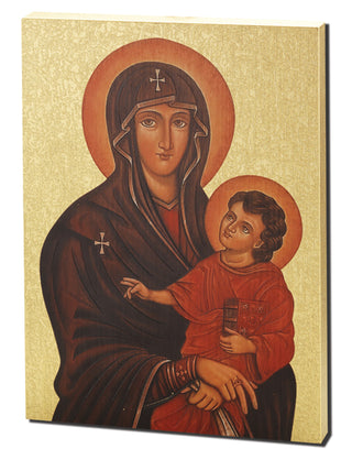 Large Gold Embossed Mother Of God Plaque