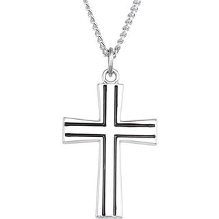 Sterling Silver Cross 24" Necklace 