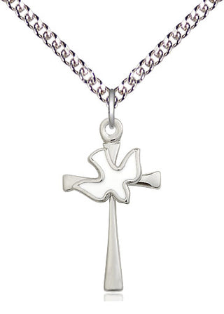 Sterling Silver Cross / Holy Spirit Medal Catholic Jewelry