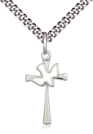 Sterling Silver Cross / Holy Spirit Medal Catholic Jewelry