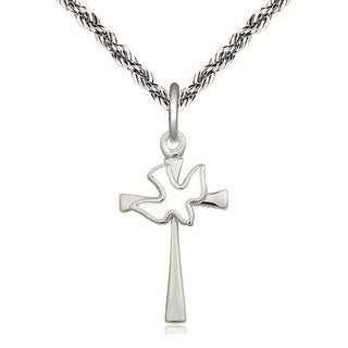 Sterling Silver Cross / Holy Spirit Medal Catholic Jewelry