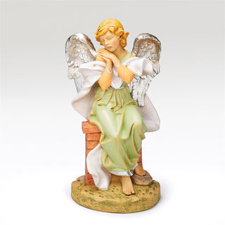 50-Inch Scale Sitting Angel Nativity Figure - Silver Wings