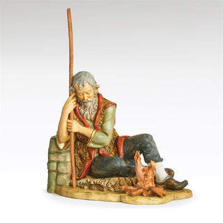 50-Inchscale Mark, Seated Shepherd With Campfire - Nativity Figure