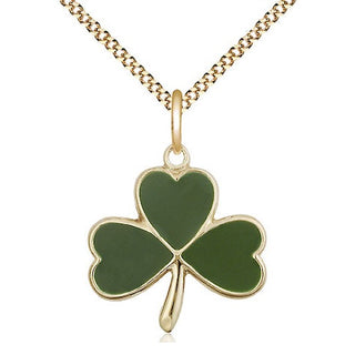 14kt Gold Filled Shamrock Medal Religious Jewelry