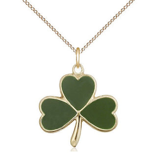 14kt Gold Filled Shamrock Medal Religious Jewelry