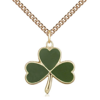 14kt Gold Filled Shamrock Medal Religious Jewelry