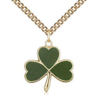 14kt Gold Filled Shamrock Medal Religious Jewelry
