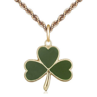 14kt Gold Filled Shamrock Medal Religious Jewelry