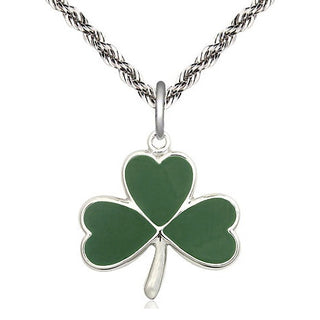 Sterling Silver Shamrock Medal Religious Jewelry