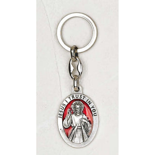 6-pack - Divine Mercy Oval Enameled Key Chain