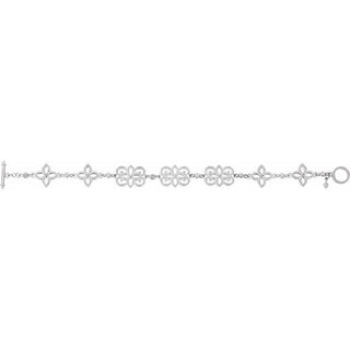 14K White Floral 7 3/4" Bracelet