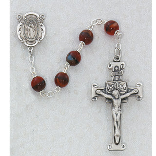 7MM Red Glass Rosary