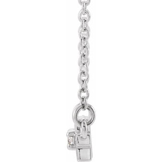 Platinum .05 CTW Natural Diamond Sideways Cross Bar 18" Necklace  