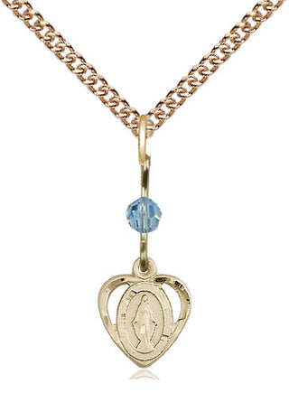 14kt Gold Filled Miraculous Medal with an Amethyst bead Religious and Catholic Jewelry