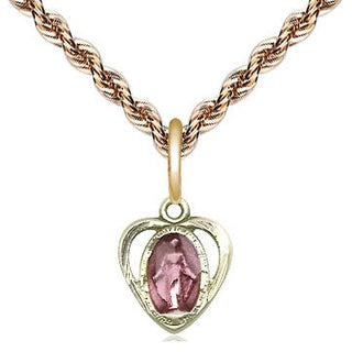14kt Gold Miraculous Heart w/Epoxy Medal