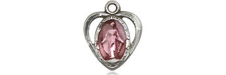 Pewter Miraculous Heart w/Epoxy Medal
