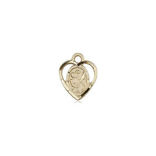 14kt Gold Saint Christopher Medal Engraved Catholic Saint Jewelry