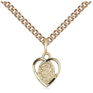 14kt Gold Saint Christopher Medal Engraved Catholic Saint Jewelry