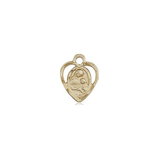 14kt Gold Filled Saint Ann Medal Engraved Catholic Saint Jewelry