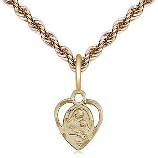 14kt Gold Filled Saint Ann Medal Religious and Catholic Jewelry Engraved Catholic Saint Jewelry