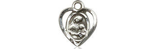 Sterling Silver Saint Ann Medal Religious and Catholic Jewelry Engraved Catholic Saint Jewelry