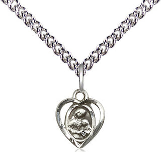 Sterling Silver Saint Ann Medal Religious and Catholic Jewelry Engraved Catholic Saint Jewelry