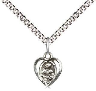 Sterling Silver Saint Ann Medal Religious and Catholic Jewelry Engraved Catholic Saint Jewelry