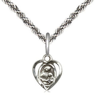 Sterling Silver Saint Ann Medal Religious and Catholic Jewelry Engraved Catholic Saint Jewelry