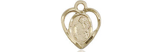 14kt Gold Saint Joseph Medal Engraved Catholic Saint Jewelry