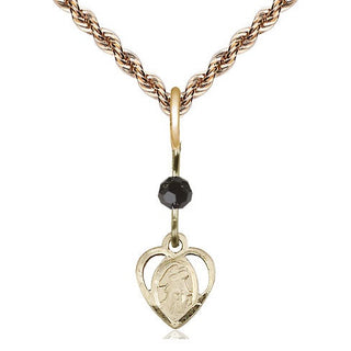 14kt Gold Filled Guardian Angel Medal | Black bead Religious and Catholic Jewelry Engraved Catholic Saint Jewelry