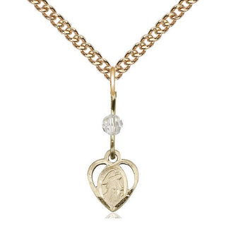 14kt Gold Filled Guardian Angel Medal | Crystal bead Religious and Catholic Jewelry Engraved Catholic Saint Jewelry