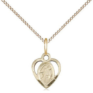 14kt Gold Guardian Angel Medal Engraved Catholic Saint Jewelry