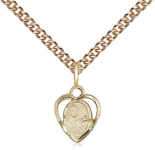 14kt Gold Filled Saint Theresa Medal Religious and Catholic Jewelry Engraved Catholic Saint Jewelry