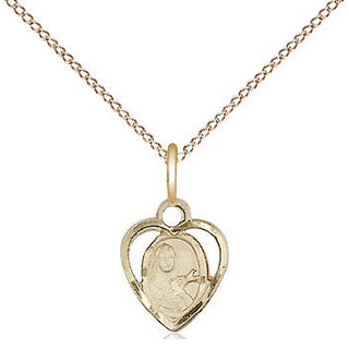 14kt Gold Saint Theresa Medal Engraved Catholic Saint Jewelry