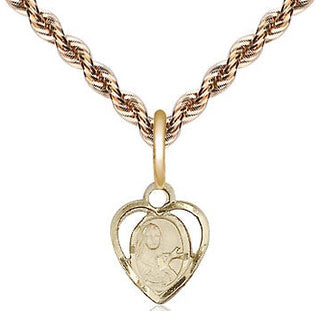 14kt Gold Saint Theresa Medal Engraved Catholic Saint Jewelry